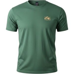 DAZY The Arid Mountain Graphic T-Shirt Green‎ Crew Neck Short Sleeve Mens Large